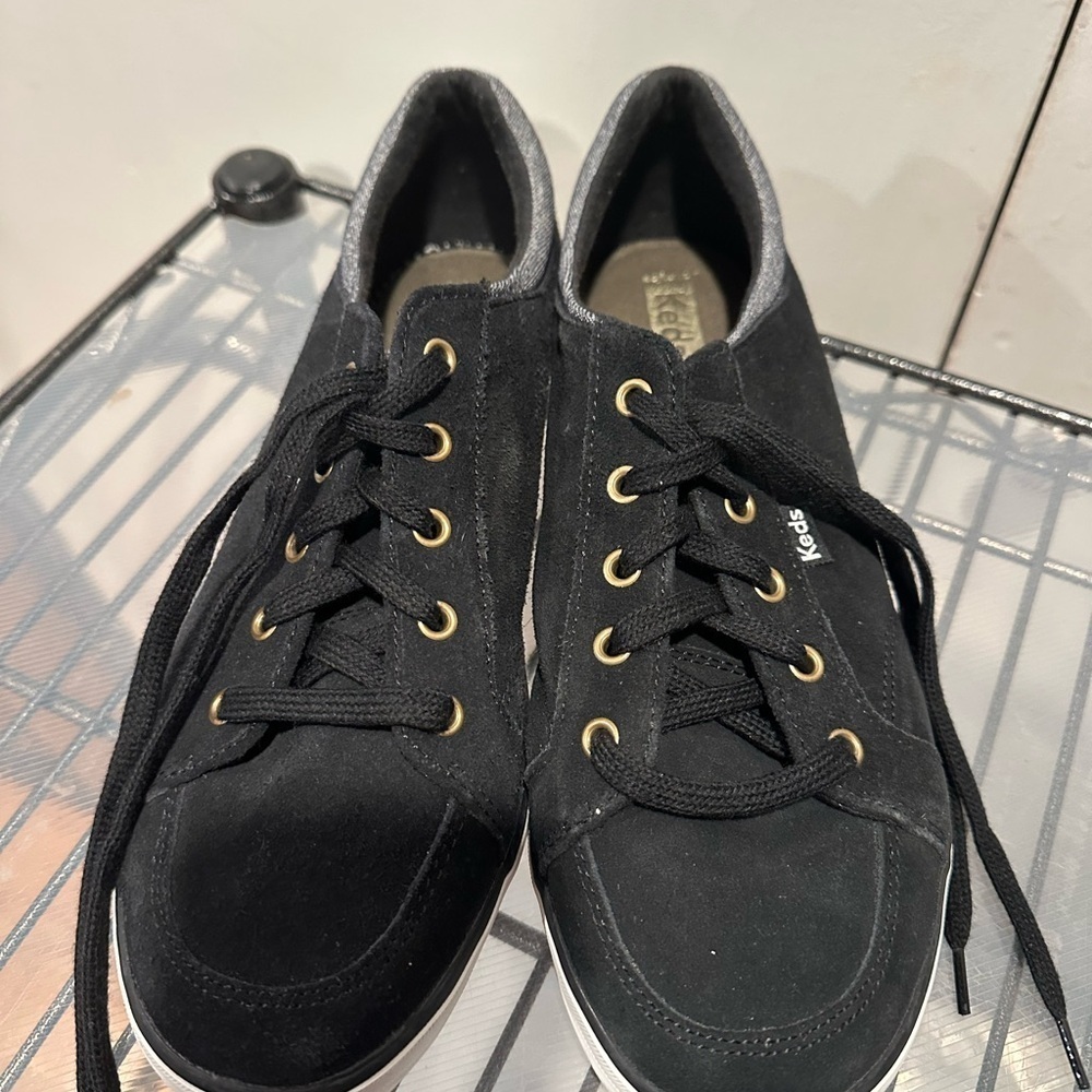 Black leather Keds Sneakers size 10